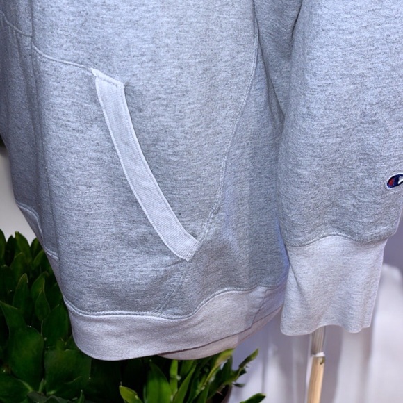 Champion Women's Powerblend Fleece Script Pullover Hoodie In Gray - Picture 8 of 16